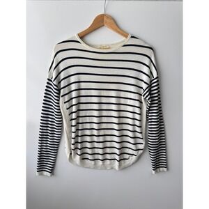Marifino Striped Knit Sweater‎ Long Sleeve Casual Top Nautical Style Size P